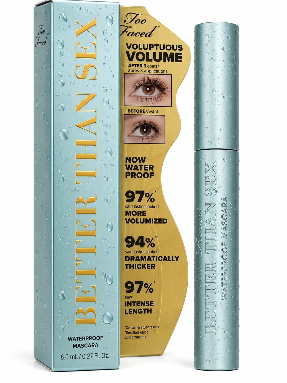 Too Faced Better Than Sex Waterproof Mascara - Black - BNIB